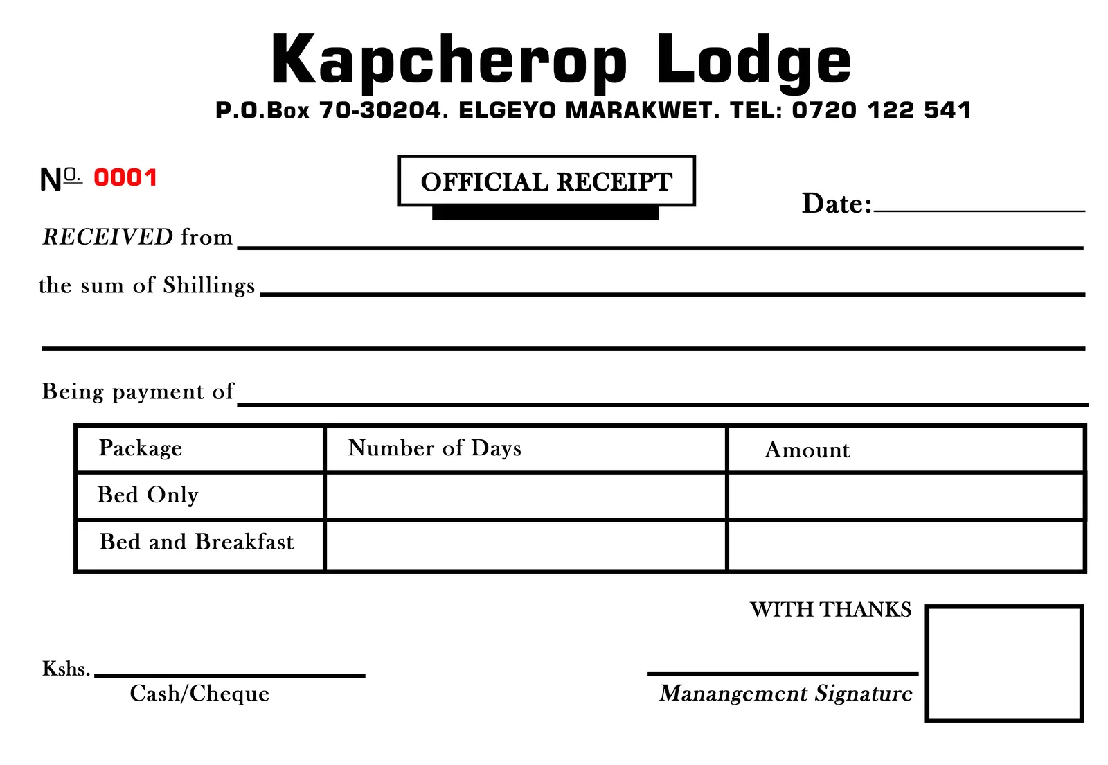 Branded Receipt Book