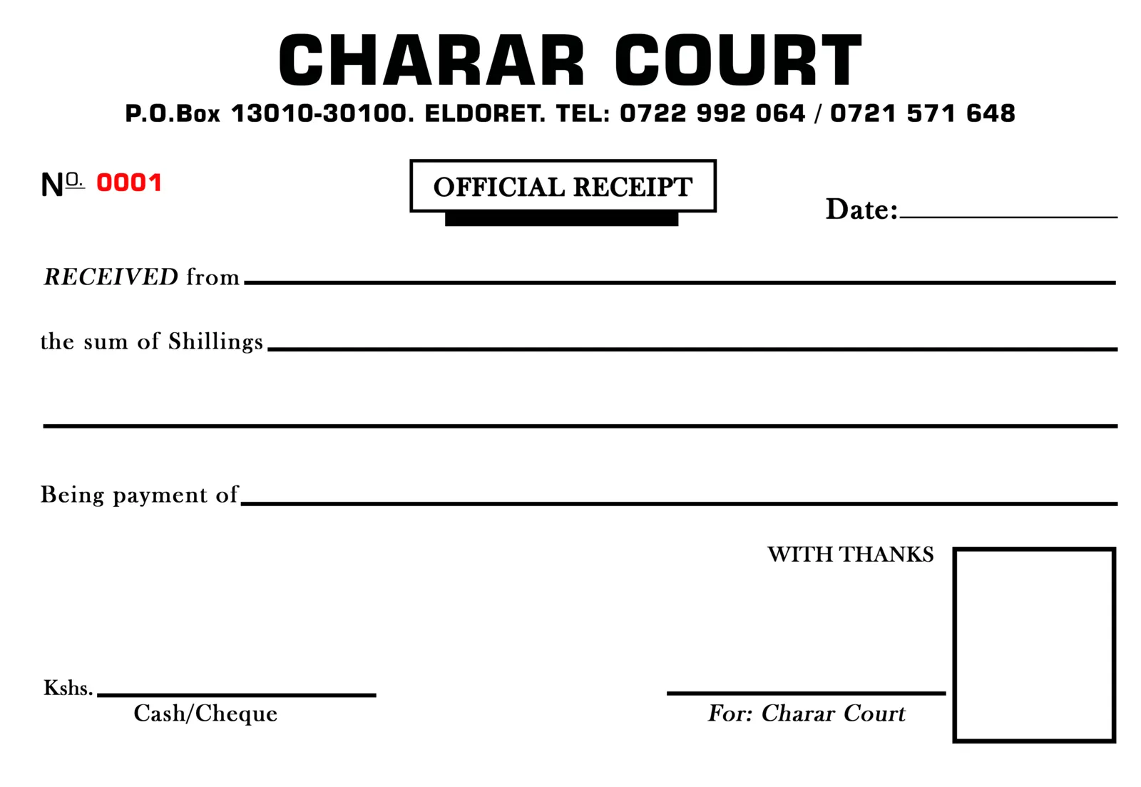 Branded Receipt Book